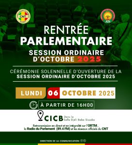 Rentrée Parlementaire session ordinaire d'octobre