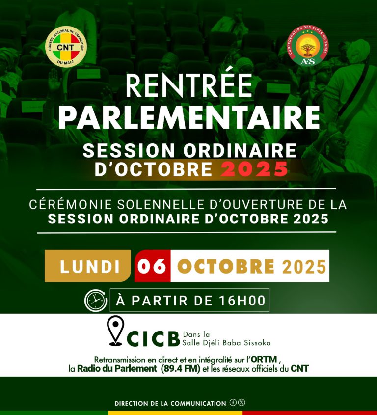 Rentrée Parlementaire session ordinaire d'octobre