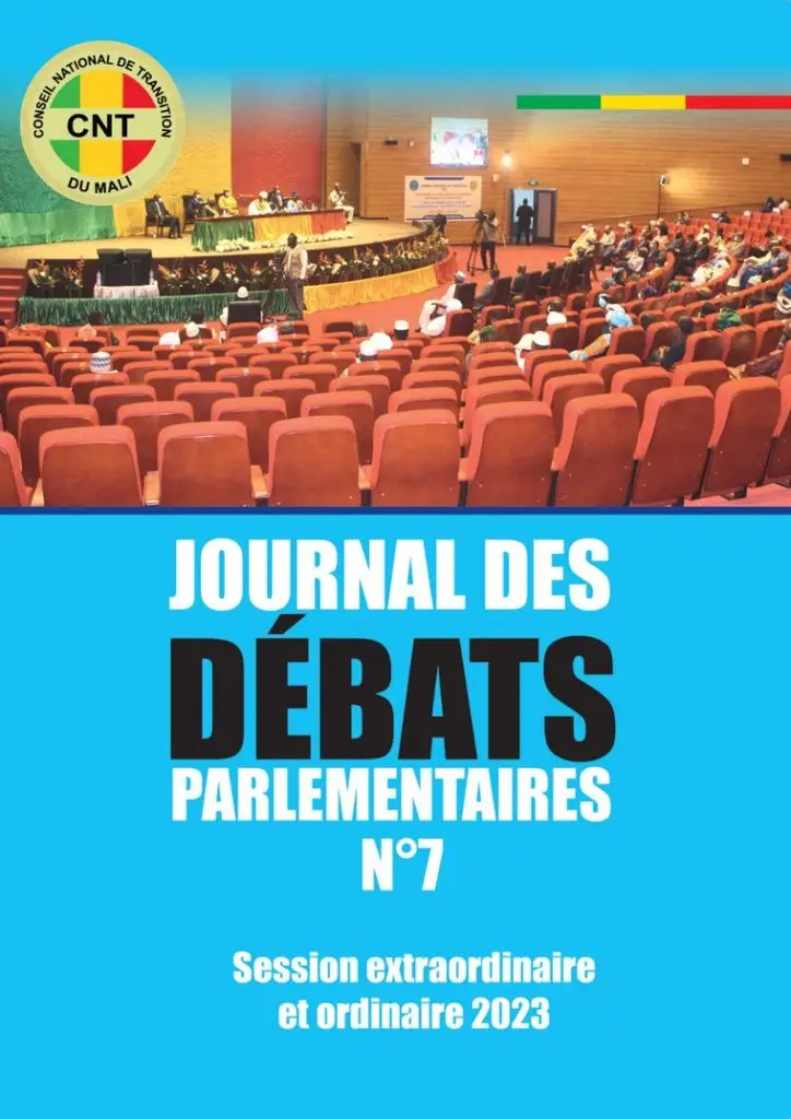 Cover of the Journal of Parliamentary Debates No. 7